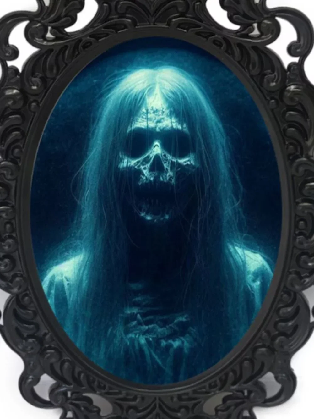 Viral Ghost Woman Scary Mirror Motion Activated Light Sound Halloween NEW